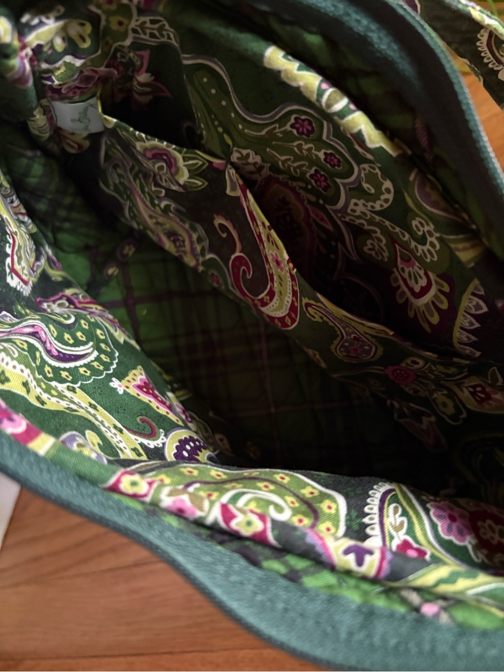 Vera Bradley Chelsea Green Quilted Paisley Shoulder Bag - Picture 4 of 6